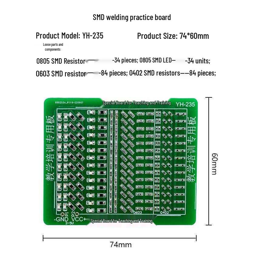 SMD Component Soldering Practice Board Kit – DIY Electronic Training for Electricians