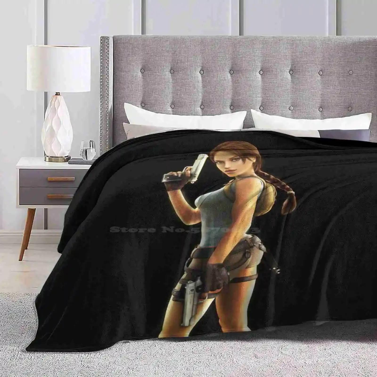 Lara Croft Anniversary 1 Soft Warm Throw Blanket Tomb Raider Lara Croft Games Angelina Jolie Gaming Rise Reboot Croft Manor 75X95CM