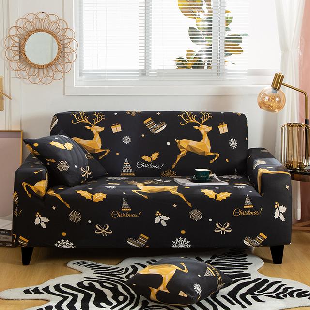 Christmas Decoration Stretch Sofa Furniture Cover Slipcovers Elastic Couch Case Different Shape Living Sofa Loveseat Chair L -Style Sofa Furniture