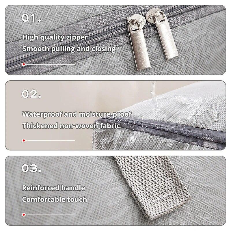 1pc Bear Pattern Clothing and Quilt Storage Bag Non-woven Fabric Thickened Bedroom Storage Travel Moving Bag