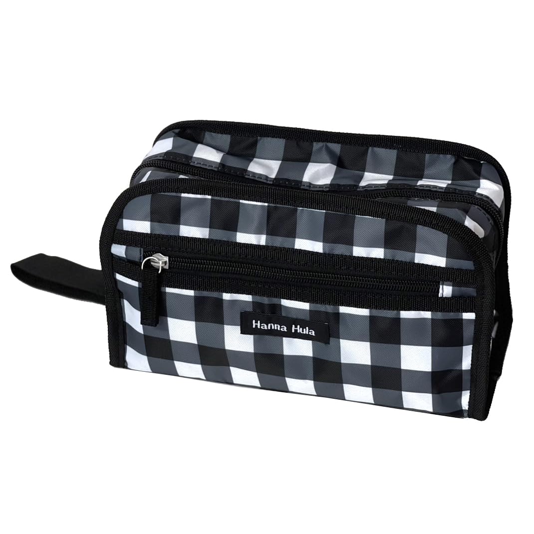 Hannah Hula Дорожная квадратная косметичка Гингем Черный CSQP-GBK
