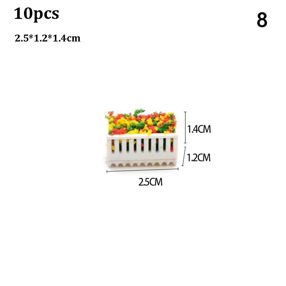 10pcs 1:50 1:75 Scale Micro Landscape Flower Bed Model Plastic Garden Border  Minihouse Accessories