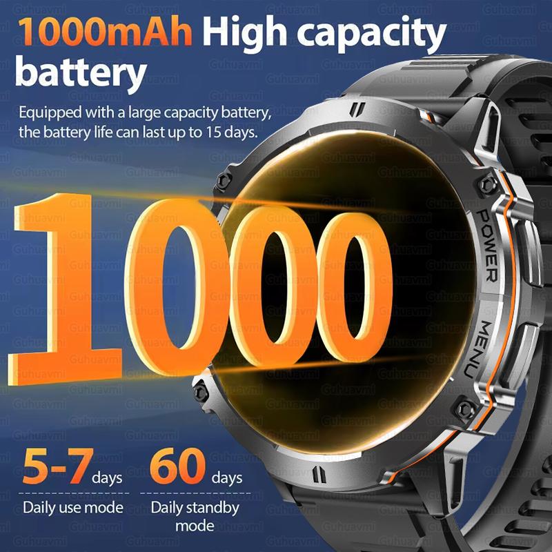 New Military GPS Position Smart Watch Built-in GPS 1000mAh Battery Compass BT Call 10ATM Waterproof Swim Sport Bracelet Men