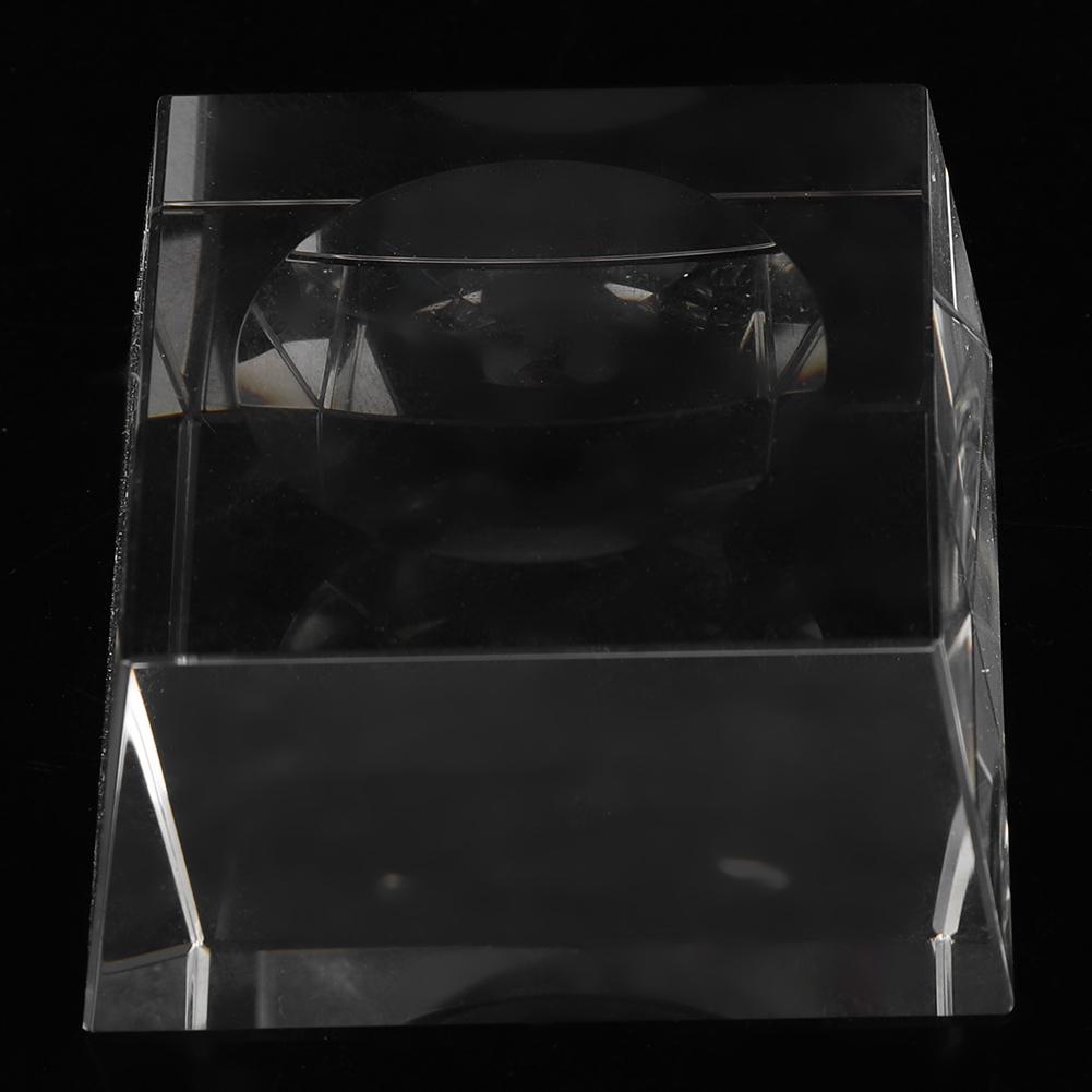 8cm Clear Crystal Ball Transparent Galaxies Sphere Fortune Ball Home Office Decor(Clear Base)