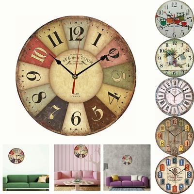 Creative Wooden Wall Clock 30 Cm MDF Wall Clock Mute Quartz Clock Living Room Wall Clock