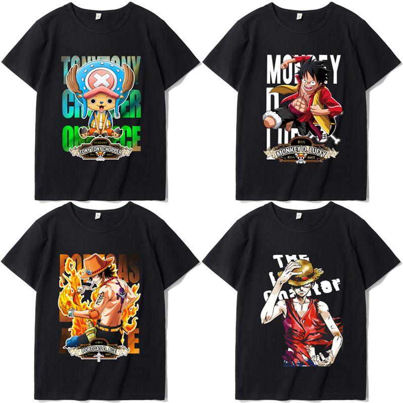 ONE PIECE T-shirt Aslo Luffy Sauron Short Sleeve Male Anime Cartoon Ins Loose Japanese Printed T-Shirt Y2K