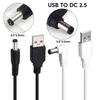 USB To DC5.5x2.5mm Adapter Cable Safe Charging Power Cable DC5.5x2.5 Cable Straight / Curved Head Multiple Protections