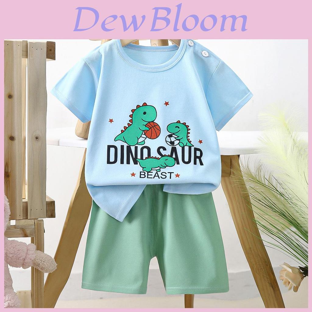 Summer Cotton Toddler Short Sleeve Pajamas For Children Play And Sleep
