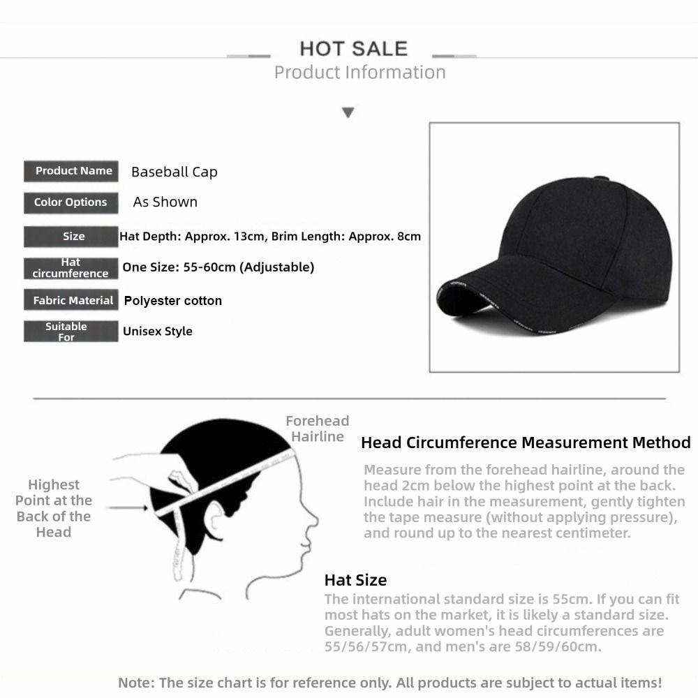 New Adjustable Baseball Hat Unisex Black White Baseball Cap Sun Hat Spring Summer