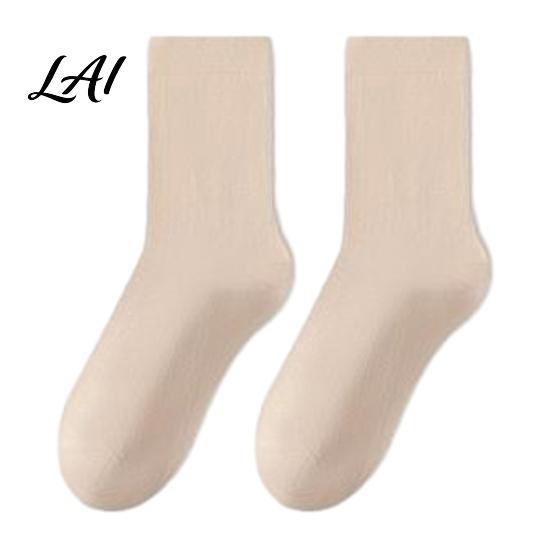 Athletic Crew Socks for Women Women Solid Color Mid-calf Socks Non-binding Versatile Commuter Style Daily Yoga And Sports Comfortable Breathable