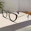 Cat Eye Glasses Women Popular Stylish Black Rim Blue Light Blocking Eyeglasses Ins Trendy Decor Design Eyewear