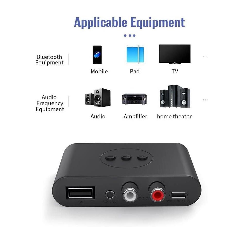 Bluetooth 5.3 Audio Receiver U Disk RCA 3.5mm 3.5 AUX Jack Stereo Music Wireless Adapter withc For Car Kit Speaker Amplifier