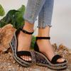 New Large-sized Women's Shoes with A Flat Heel and Thick-soled Sandals