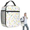 Süßer Streusel Pink Mit Pastellfarbenmuster Isolierte Lunchtasche für Damen Kinder Tragbare Lebensmittelboxen Thermische Lunchbox Tragetasche