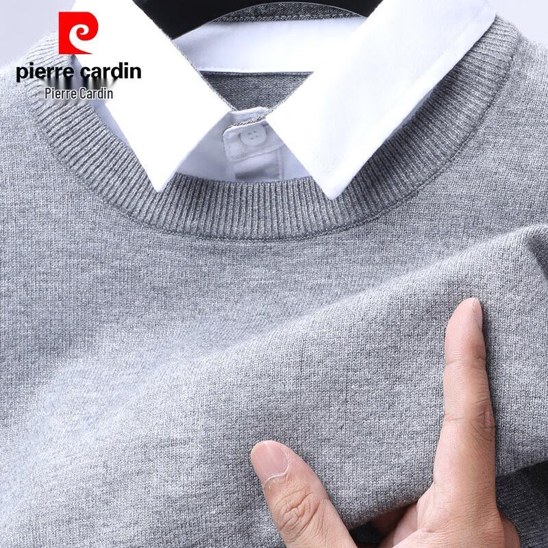 Pierre Cardin Men's Mock Layered Shirt Collar Knit Sweater