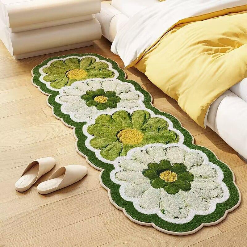 Cross-border Flower Imitation Cashmere Rug for Home, Living Room, Sofa, Bedroom, and Bedside