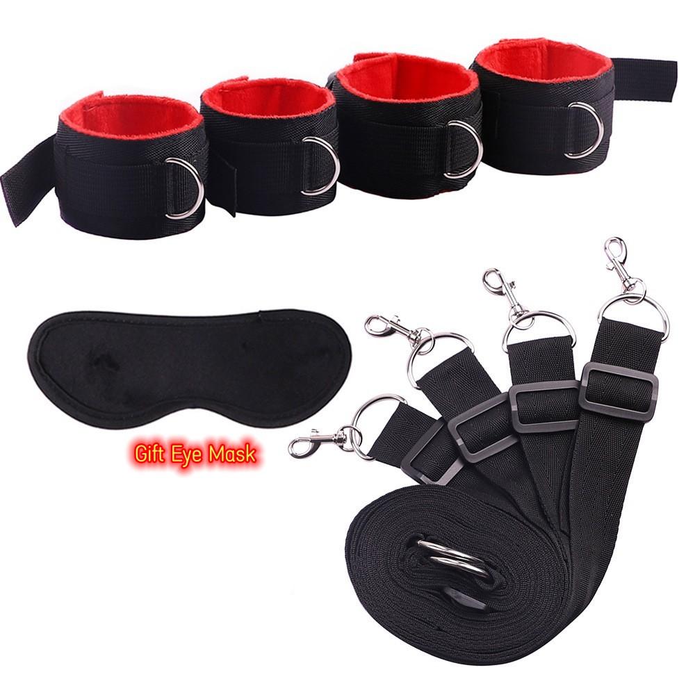 VaHppy Bed Sex Bondage 5 Colors Nylon 5CM Gift Eye Mask Handcuffs Foot Cuffs High Quality Product Couple Adult Sex Toys SM BDSM