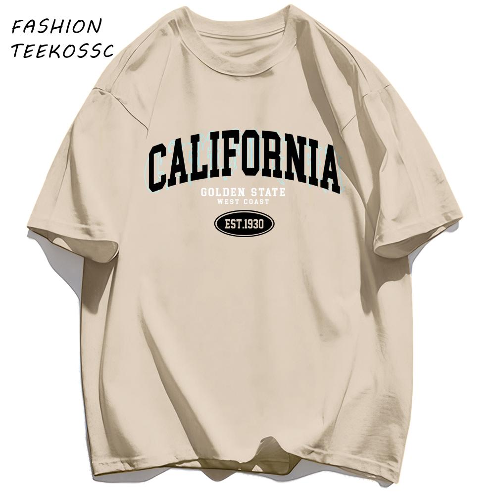 Golocn State California Est Men TShirts Casual Cotton TShirt ONeck AllMatch Clothing Unisex Loose Summer Basics Sportswear