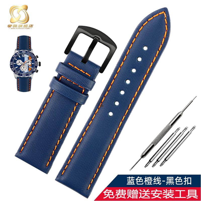 Cinturino Orologio 20 22mm Per Tag Heuer Racing F1 Car Calila seiko mido Citizen Nylon pelle di mucca Fondo Rilascio Rapido Cinturino Orologio bracciale