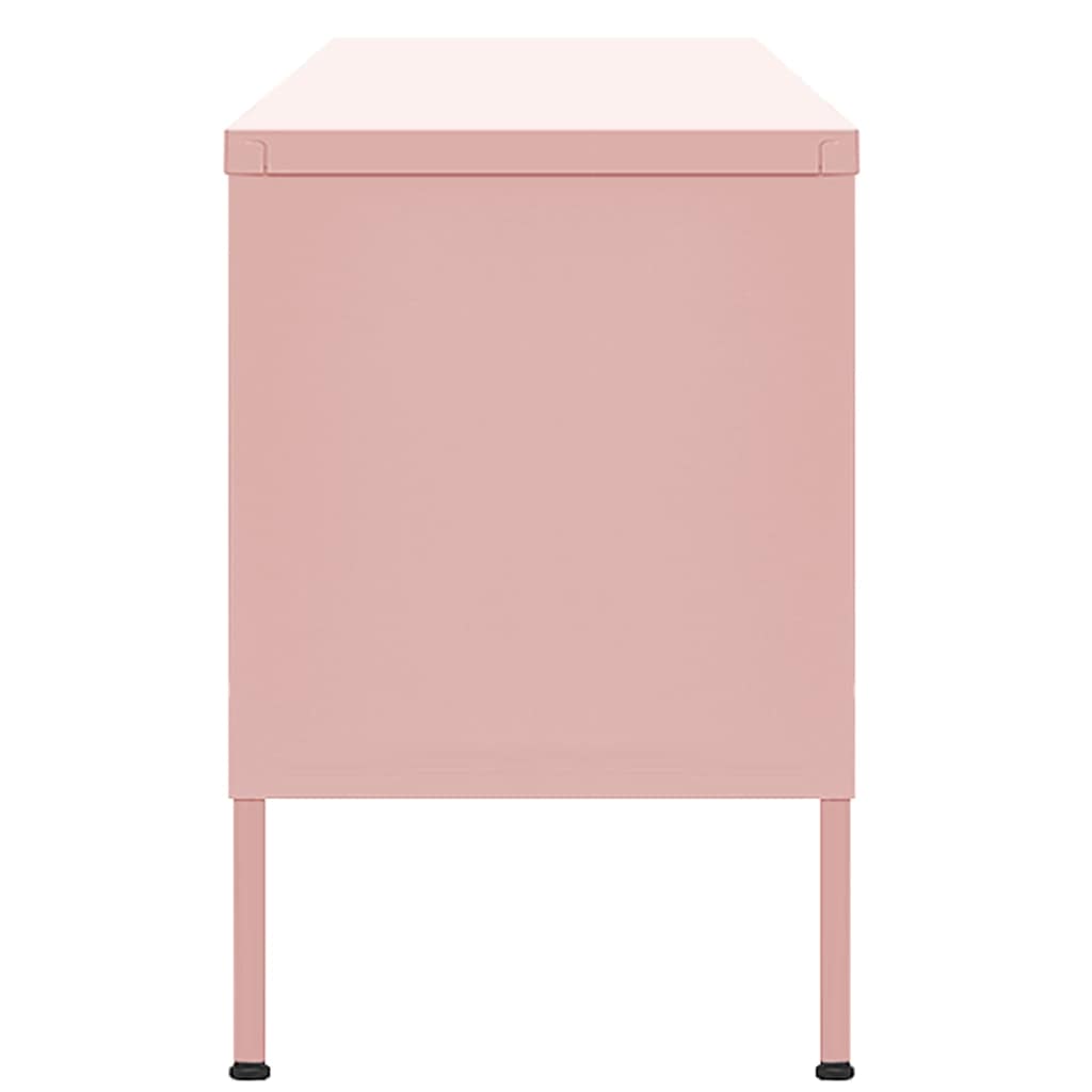 vidaXL TV-Schrank Rosa 105x35x50 cm Stahl