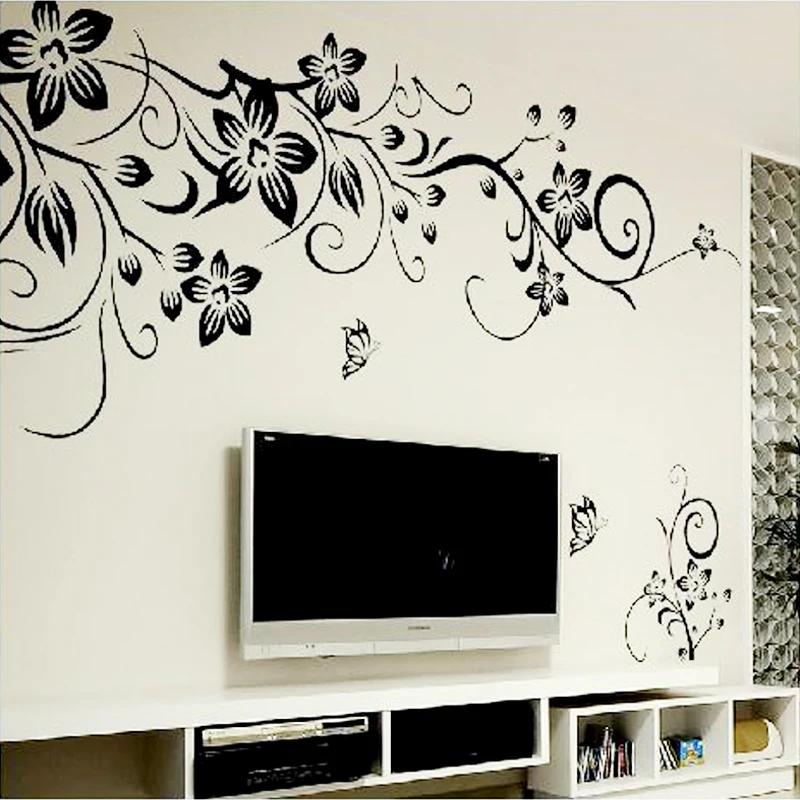 

Hot DIY Fashion Romantic Flower Wall Art Decal Sticker 3D Wallpaper Home Decor Free Shipping 2pcs