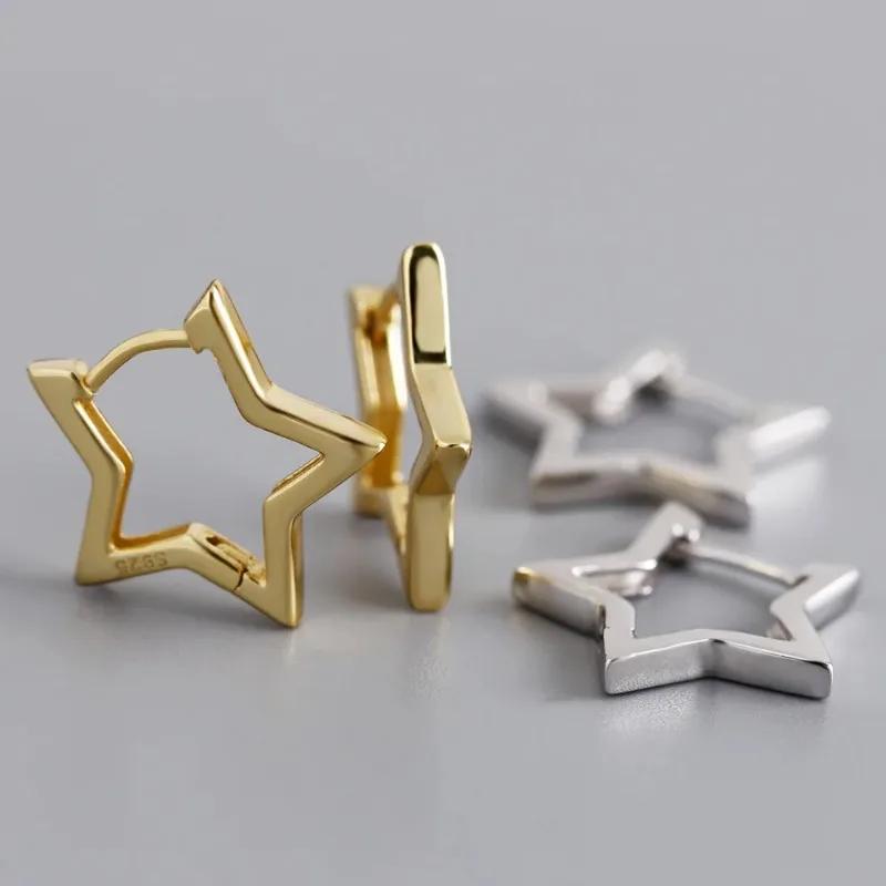Geometric stars Earrings For Women Stainless Steel Star Hoop Earring Girl Zircon Gift Charm Hypoallergenic Accessories