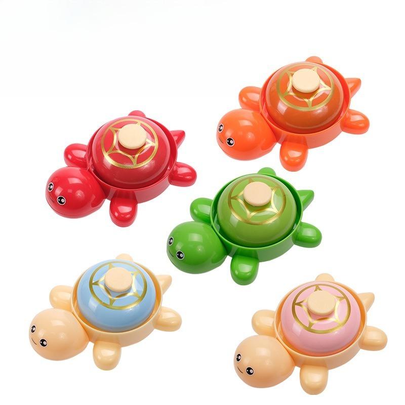 Turtle Shape Hand‑Press Bell Colorful Plastic Musical Toy For Kids Kindergarten Game
