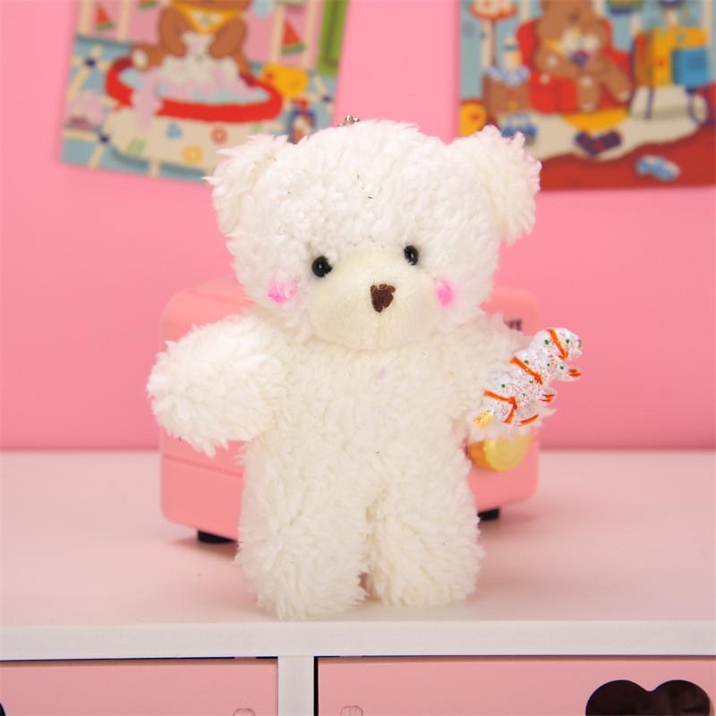Adorable Plush Teddy Bear Keychain With Pearl For Girls' Backpacks And Bags