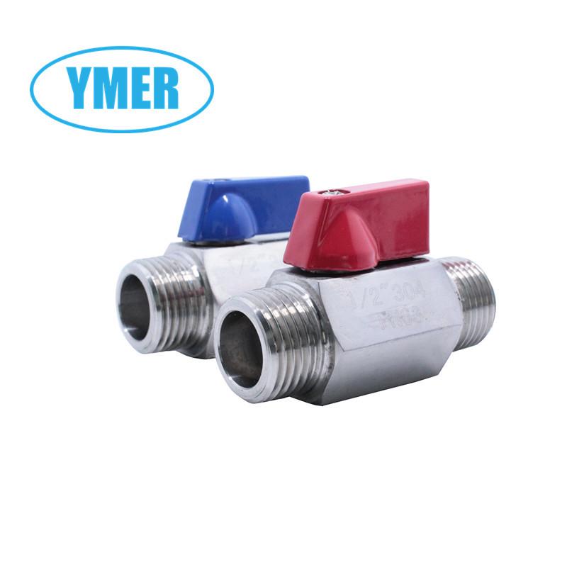 PN63 Stainless Steel 304 Double Male Thread Mini Ball Valve – 1 Inch for Hot/Cold Water