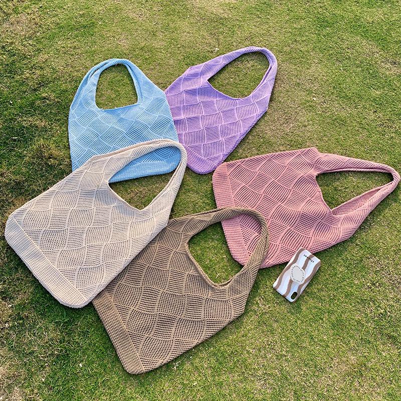 Women's Crossbody Shoulder Bag - Spring Summer Hollow Knit Style