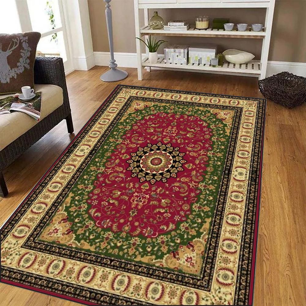 American Retro Living Room Decor Carpet Boho Bedside Rugs for Bedroom Large Area Non-Slip Mat Washable Lounge Rug Tapis