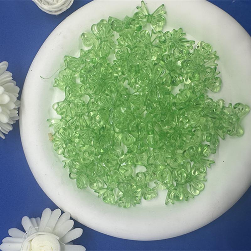 Transparent Acrylic Colored Ribbon Bow Beads for DIY Jewelry Making