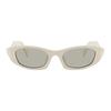 Prada Narrow frame futuristic acetate irregular shape sunglasses unisex couple style white
