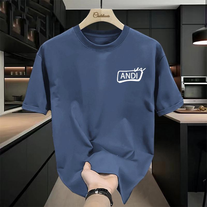 T-shirt Men's Short Sleeved New Loose Casual Trendy Clothes Men's Printed Round Neck Pattern Fashionable