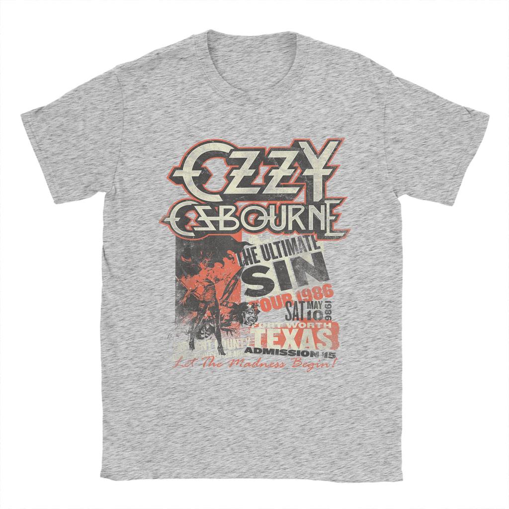 Heavy Metal Rock Ozzy Osbourne The Ultimate Sin Tour T-Shirt Herren Freizeit T-Shirts Rundhals T-Shirt Kurzarm Kleidung