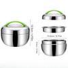 1pc Thickened stainless steel apple lunch box; double-layer insulation and heat preservation bento box; convenient lunch box for