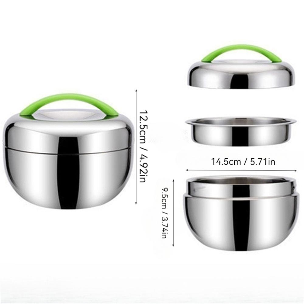 1pc Thickened stainless steel apple lunch box; double-layer insulation and heat preservation bento box; convenient lunch box for