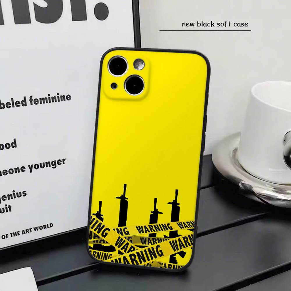 yellow warning For Iphone 17 Air 16 Pro Max 15 14 13 Full Cover Anti-Shock  MagSafe Cover