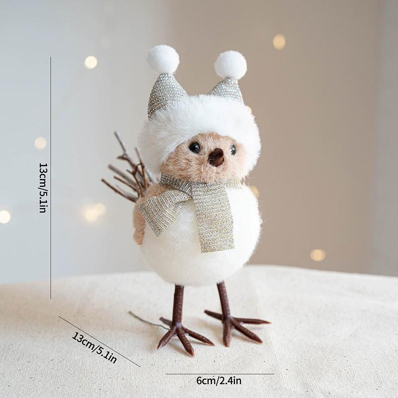 Cute Christmas Birds With Hat Scarf Christmas Decorations Xmas Tree Hanging Pendant Girl Angel Doll Navidad New Year Gifts Natal