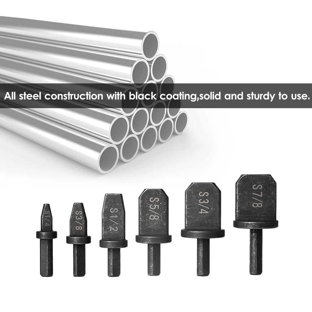 Swagage Tool, 6pcs Tube Expander Swagage Dring Bit Tipe Expander Copper Taring Tool Soft Copper Drilling Pipe for Conditioner Refrigerati