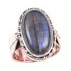 Natural Labradorite Gemstone Handmade 925 Sterling Silver Two Tone Ring S.6 Y7m38