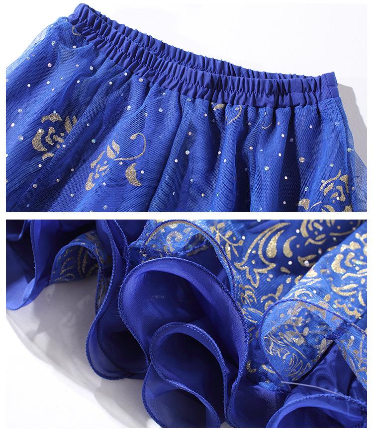 Fantasia de Apresentação de Dança do Ventre Indiana Huayu - Conjunto de Vestido de Manga Comprida de Chiffon para Mulheres