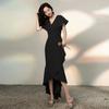 BaiFuFen Party Long Tight Wedding Reunion Elegant Slimming Concert Reception Recital Dress Women's Dress, Dress, V-Neck, Fit, Sleeveless, Dress,
