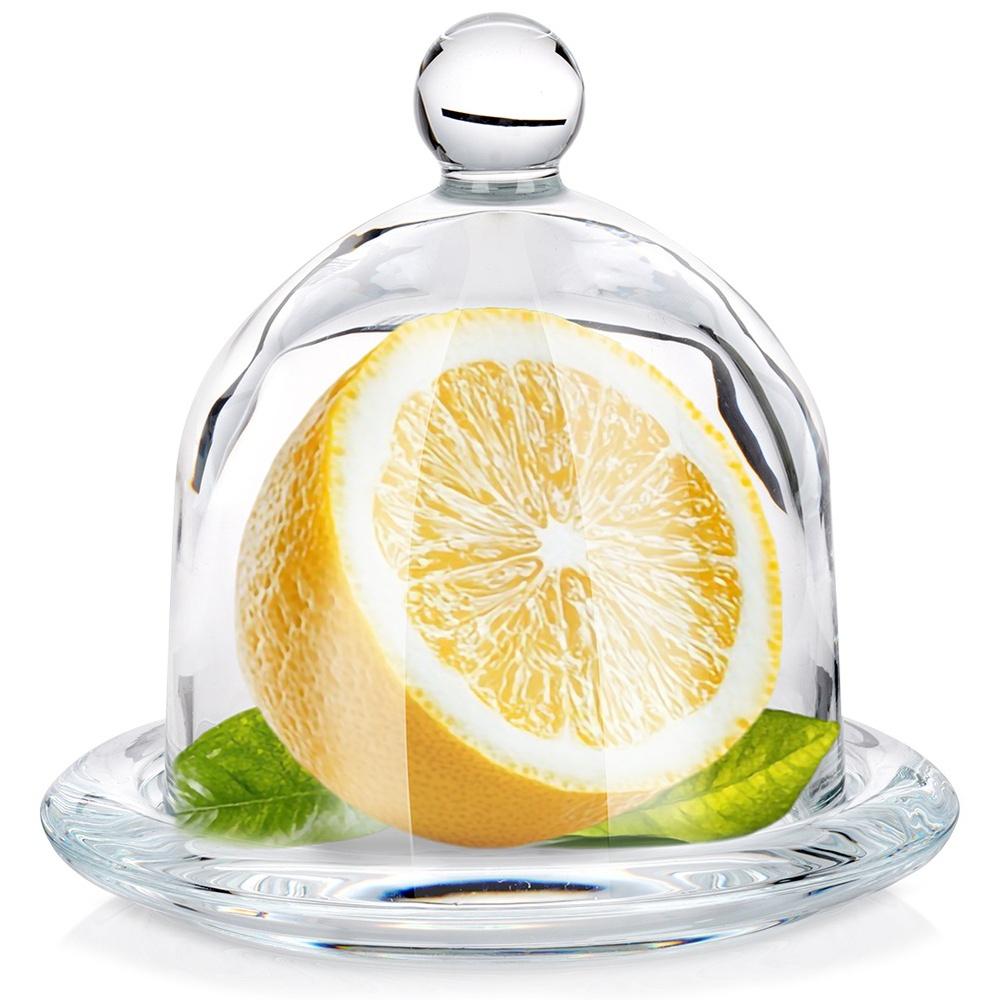 Glass Lemon Container with Lid for Storing and Serving Lemons