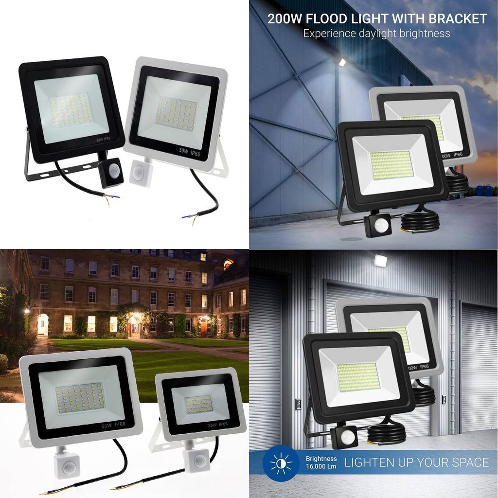 50w Led Waterproof Outdoor Courtyard White Light With Human Body Induction