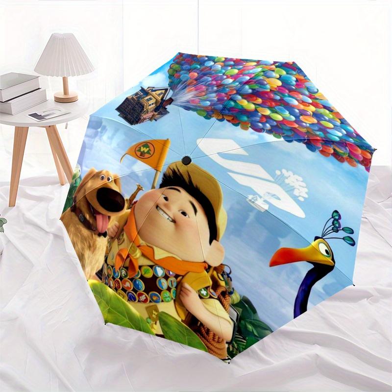 Up Balloon House Cartoon Umbrella, Portable 3-Fold Compact Umbrella, Suitable for Camping, Hiking and Travel, Ideal Easter Birthday Gift for