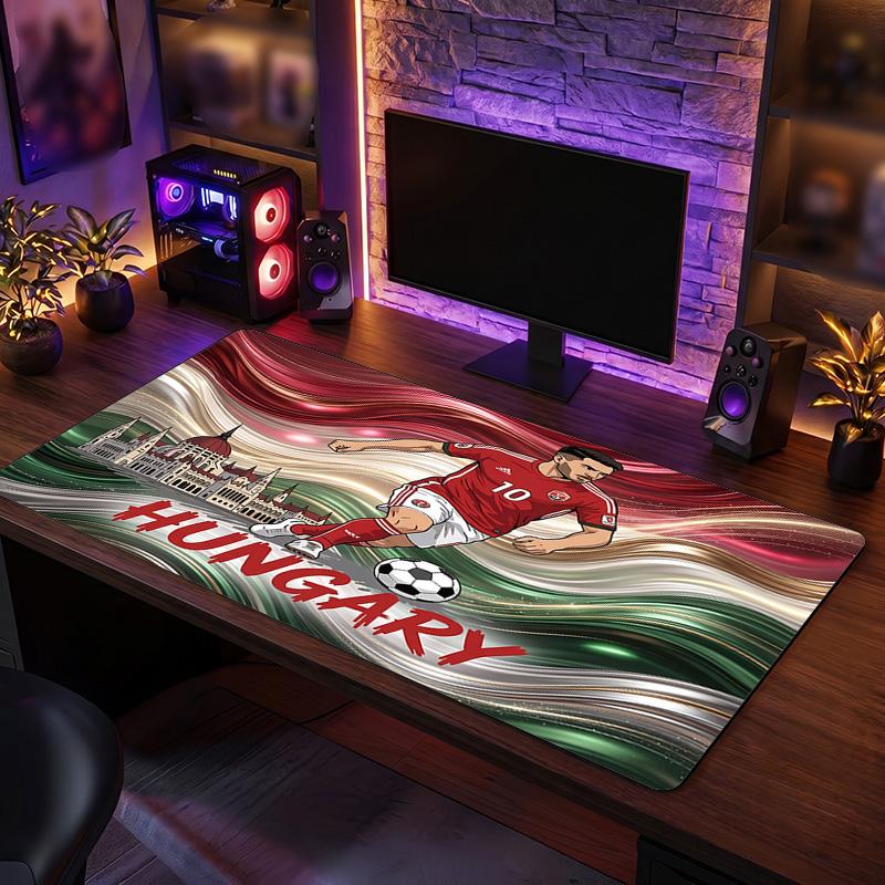 Hungary Football Crest Mouse Pad, Extended Non Slip Rubber Desk Mat for Gaming Office Laptop Fan Gift