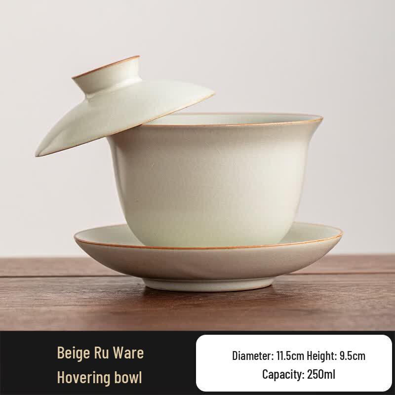 Qiwei Ru Ware Anti-Scald Sancai Gaiwan Tea Bowl