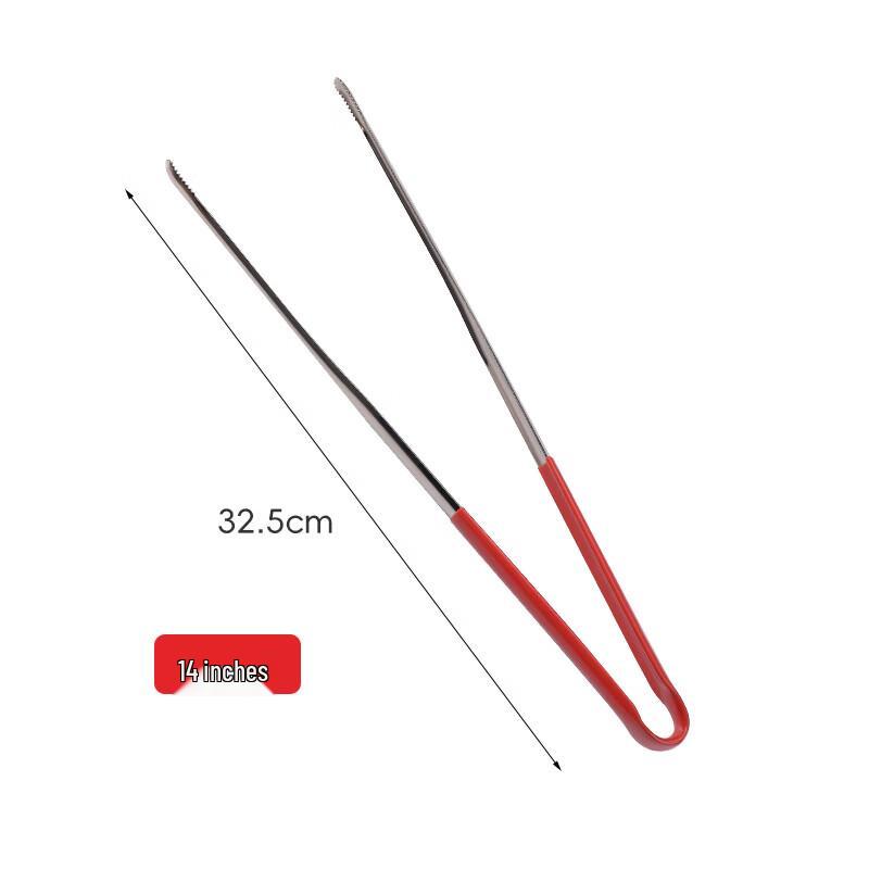 Red Silicone Plum Blossom Kitchen Tongs - 3 Piece Set