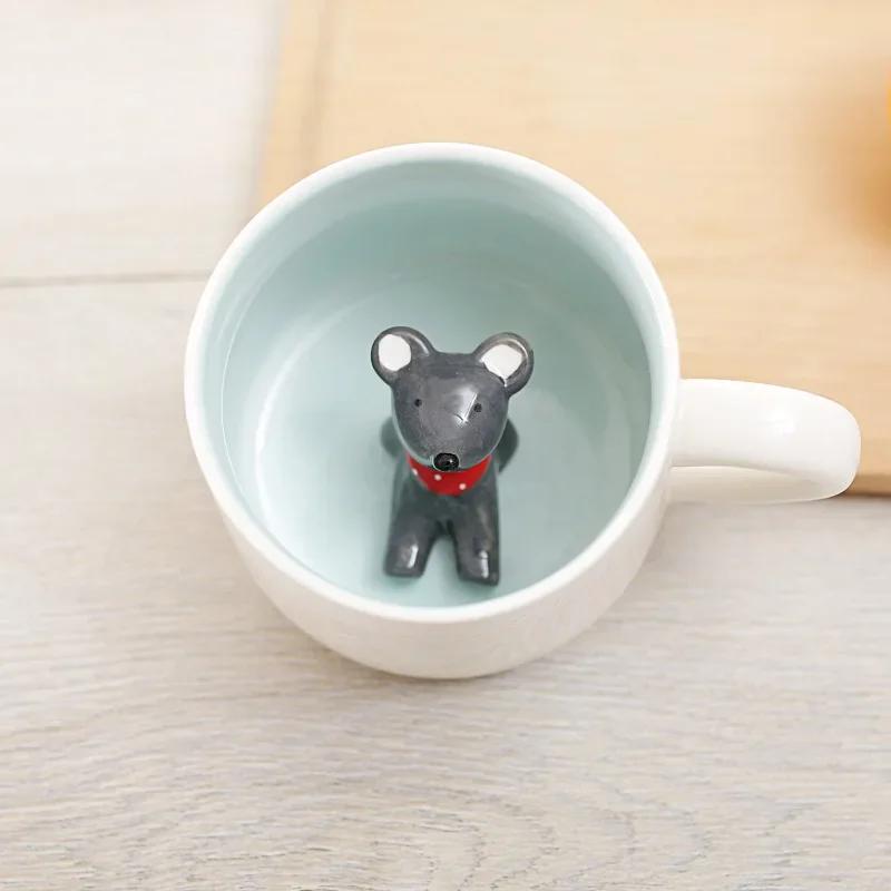 400ML Ceramic Mugs Creative Cute Cartoon Stereo Animal Milk Coffee Cups Couple Cups of Household Drinking Water Supplies